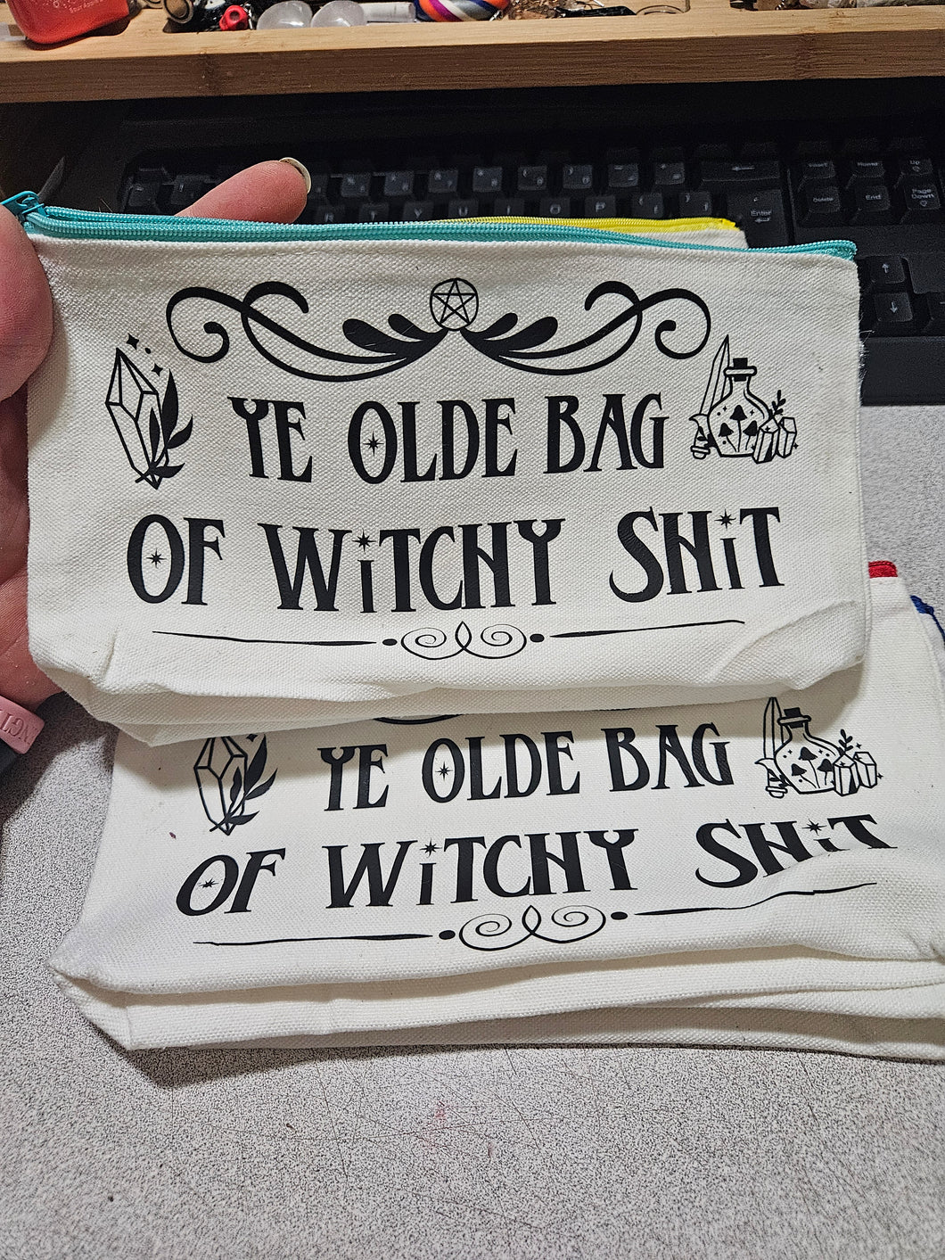 Witchy Shit Zip Up Bag