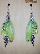 Load image into Gallery viewer, Green Fairy Wing Earrings
